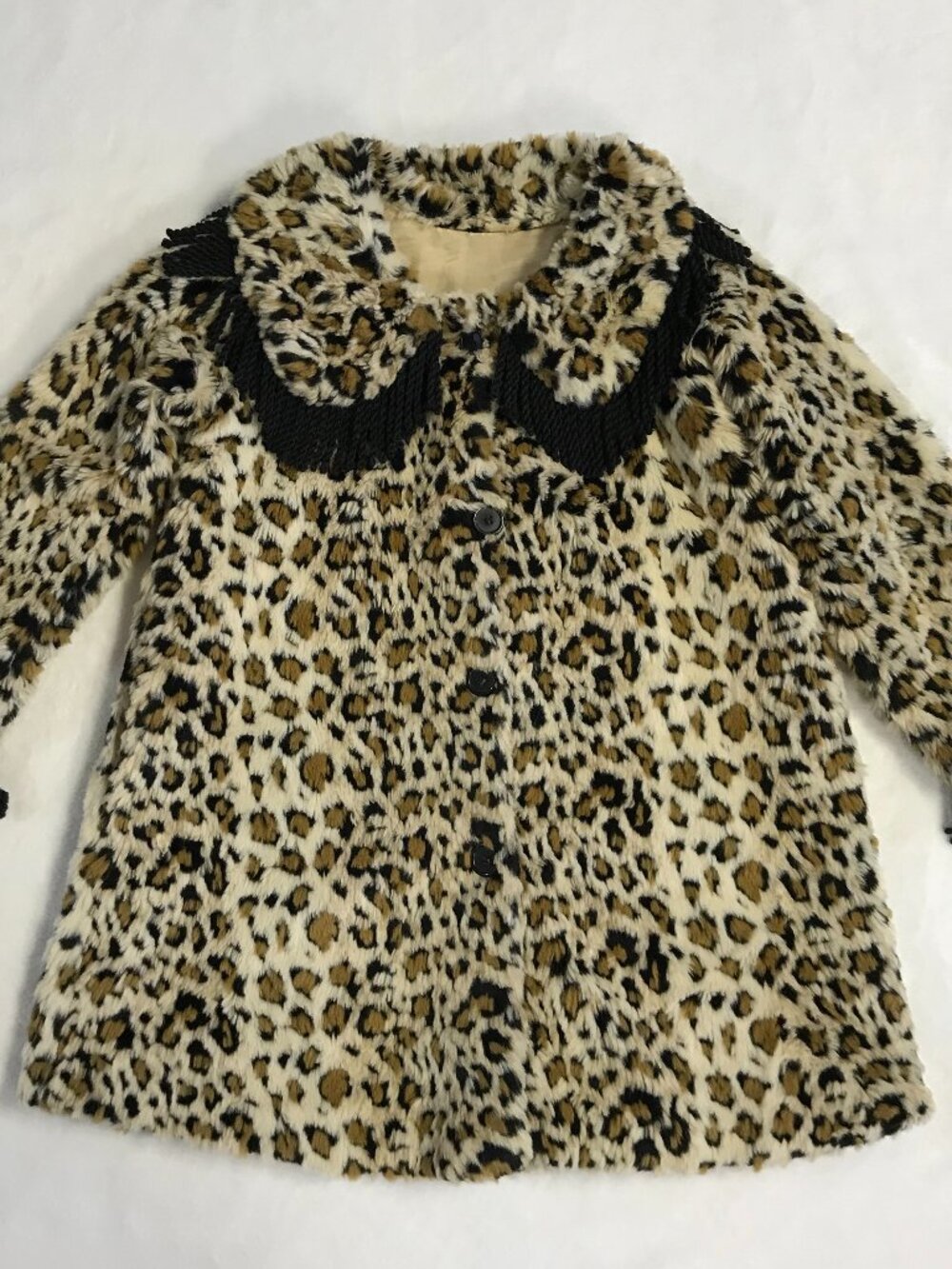 Cottontail Originals Girls 6X Leopard Coat Faux Fur Trim